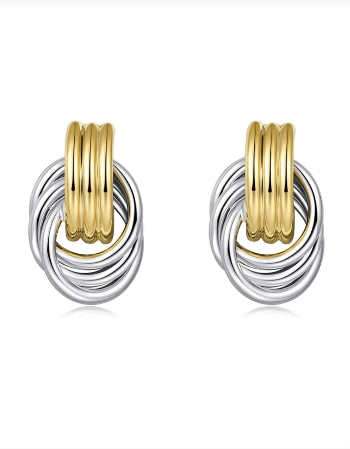Two-Tone Knot Earrings