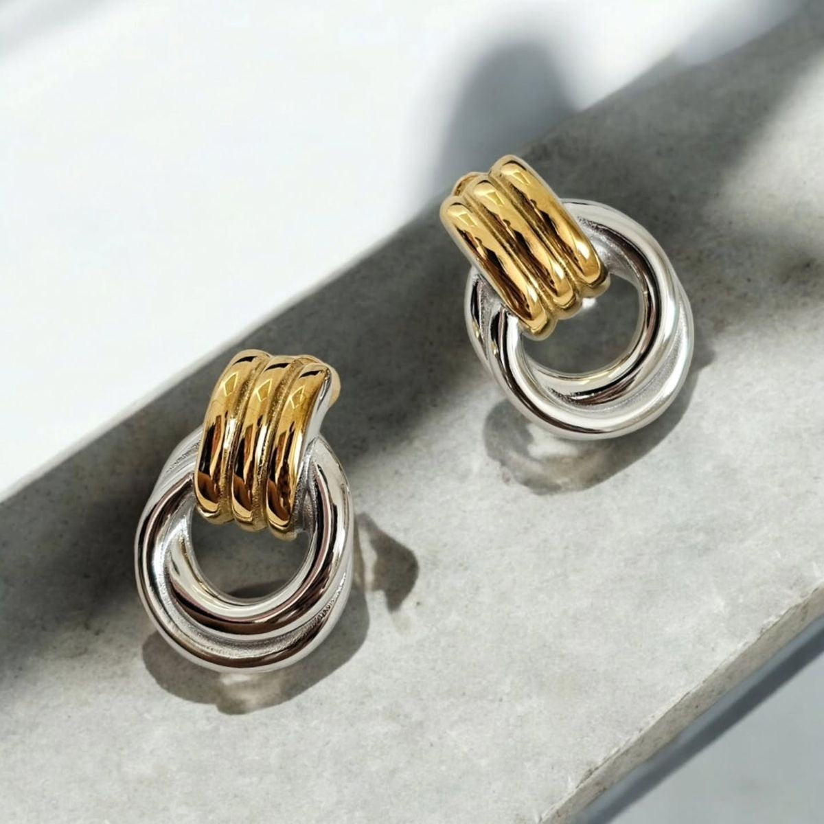 Two-Tone Knot Earrings