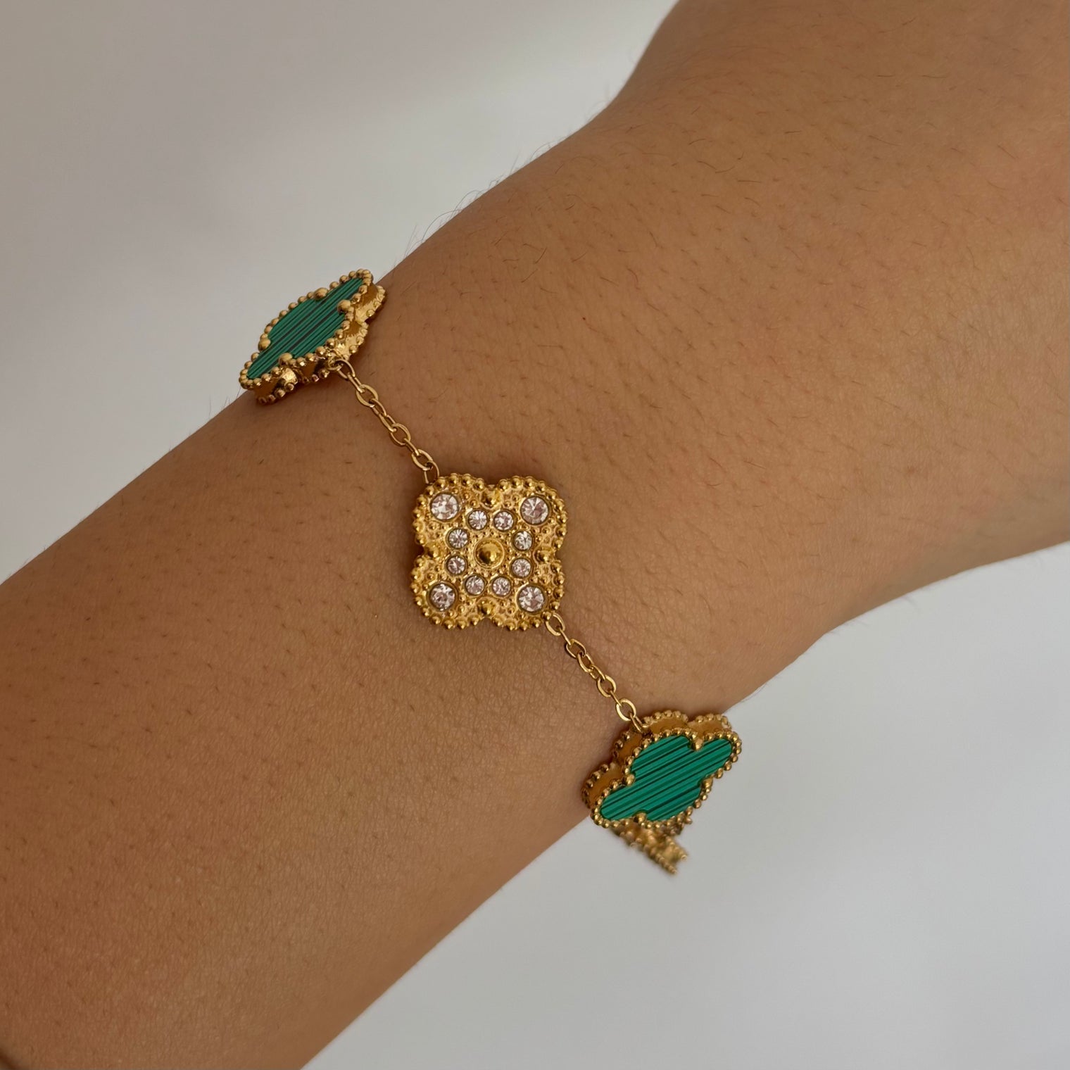 Lucky Girl Clover Bracelet - Emerald