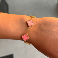 Lucky Girl Clover Bracelet - Pink