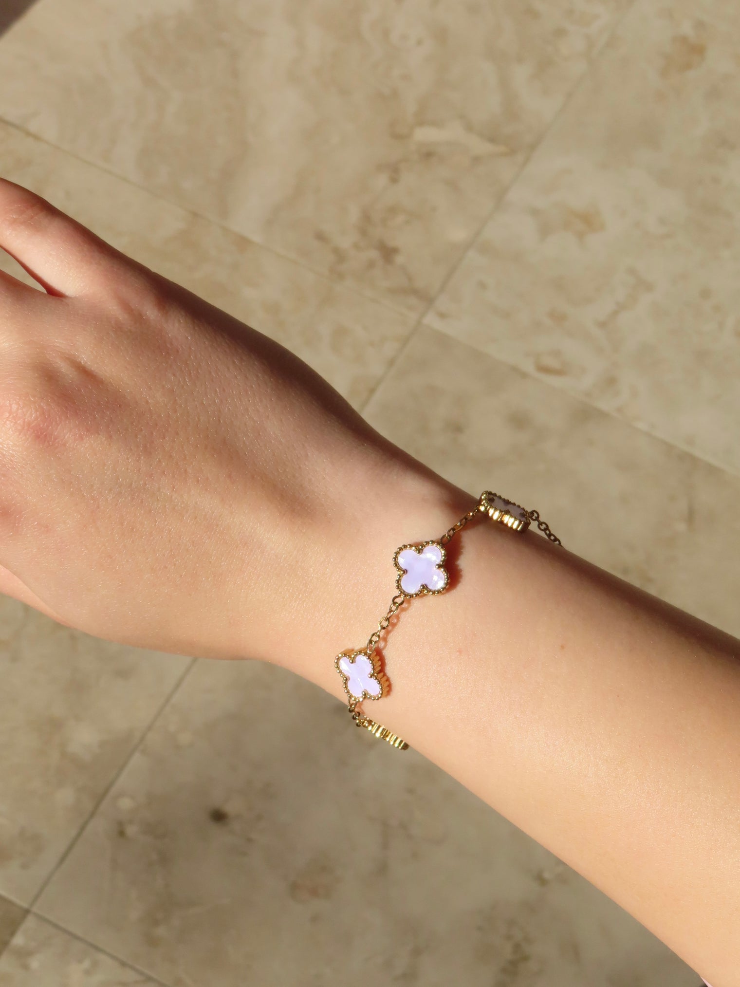 Lavender Clover Bracelet