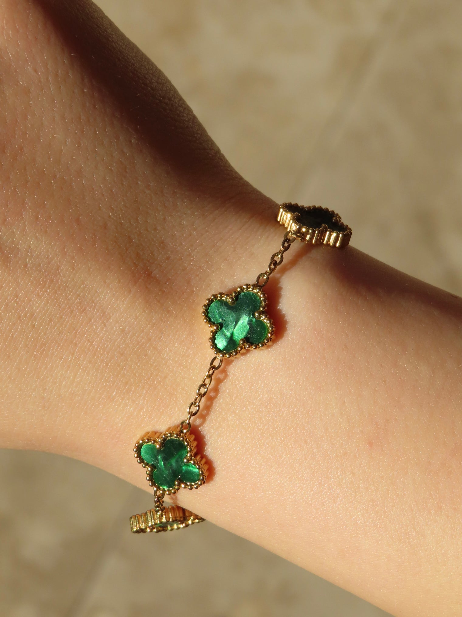 Emerald Clover Bracelet