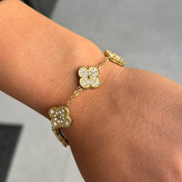 Lucky Girl Clover Bracelet - White