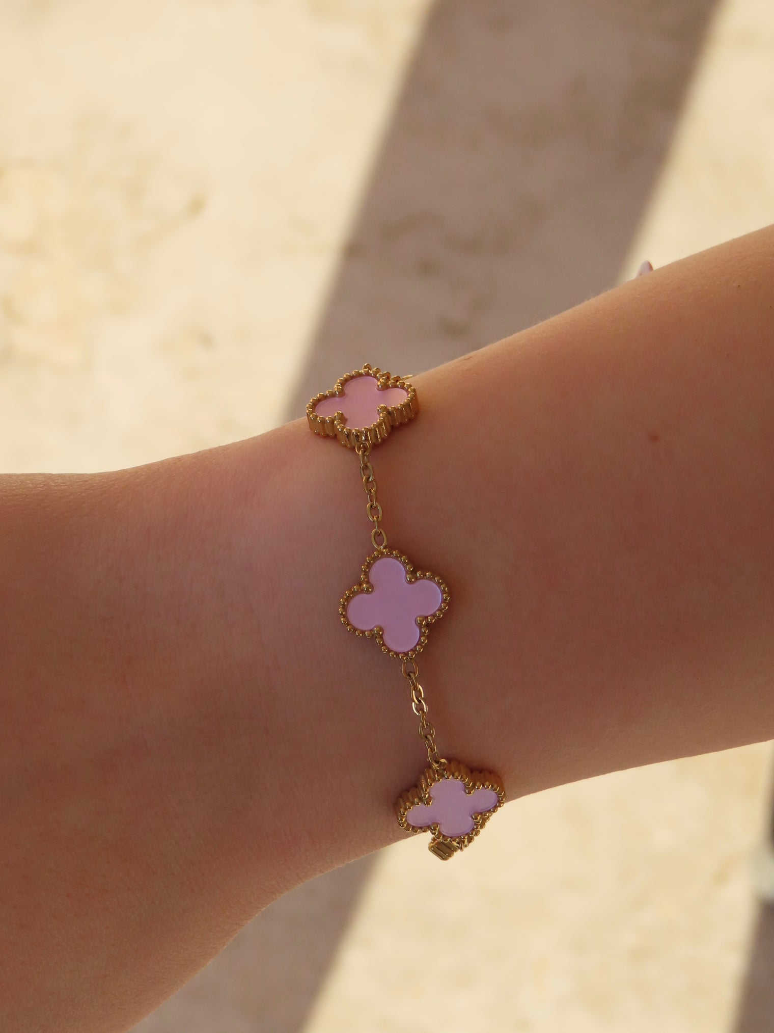 Baby Pink Clover Bracelet