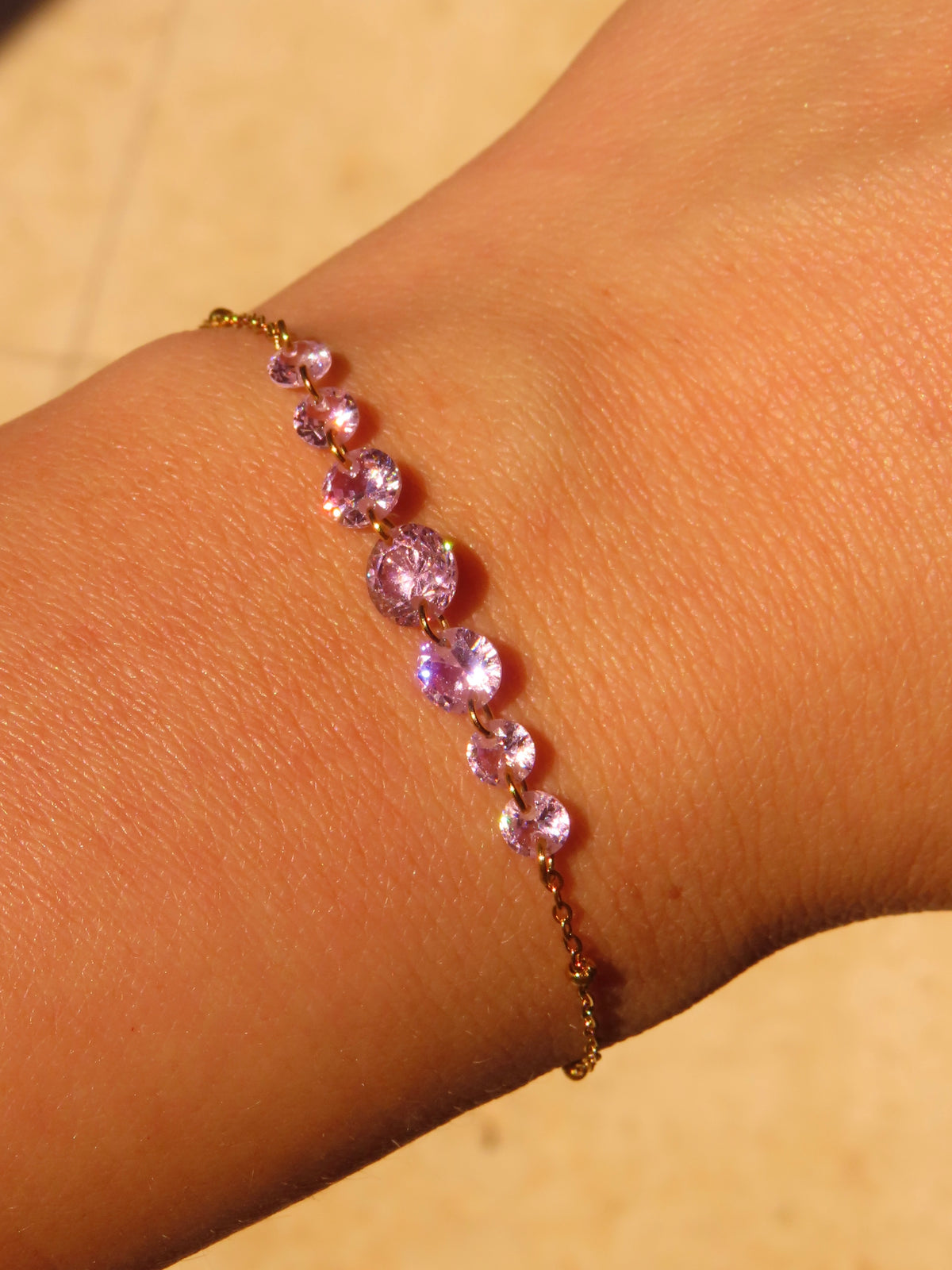 Baby Pink Gem Bracelet