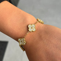 Lucky Girl Clover Bracelet - Pink