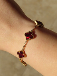 Burgundy Clover Bracelet