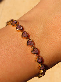 Pink Hearts Tennis Bracelet
