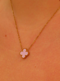Baby Pink Clover Necklace