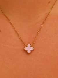 Baby Pink Clover Necklace