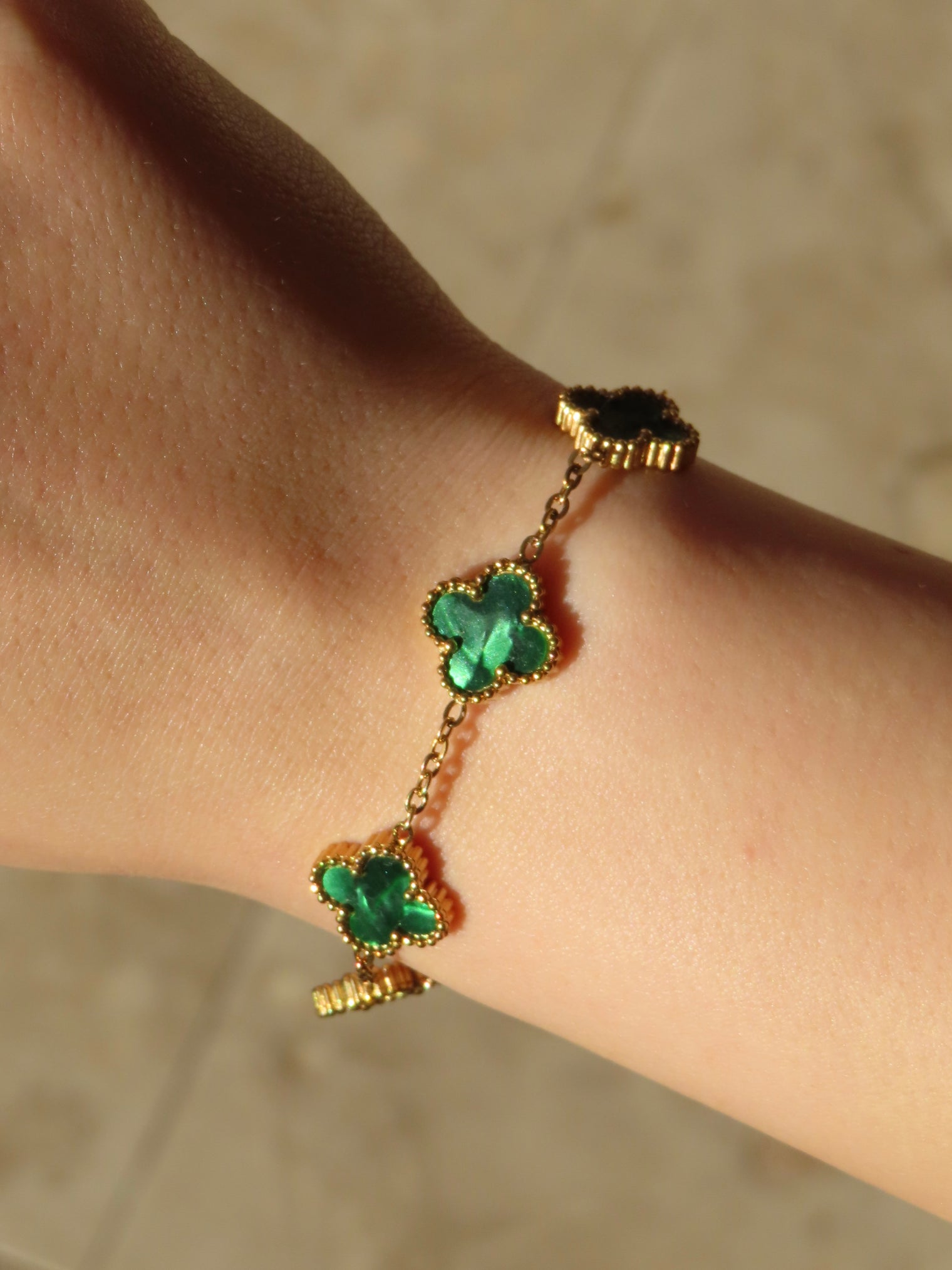 Emerald Clover Bracelet