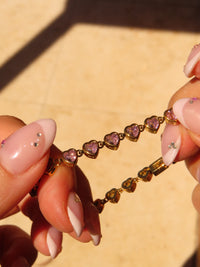 Pink Hearts Tennis Bracelet
