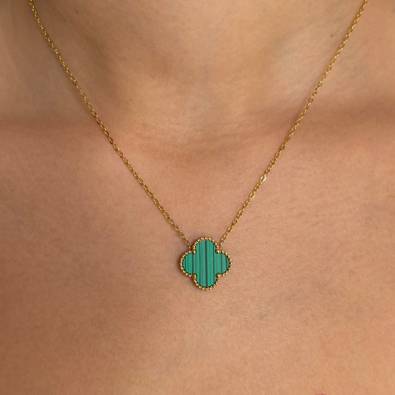 Lucky Girl Clover Necklace - Green