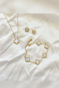 Lucky Girl Clover Bracelet - White