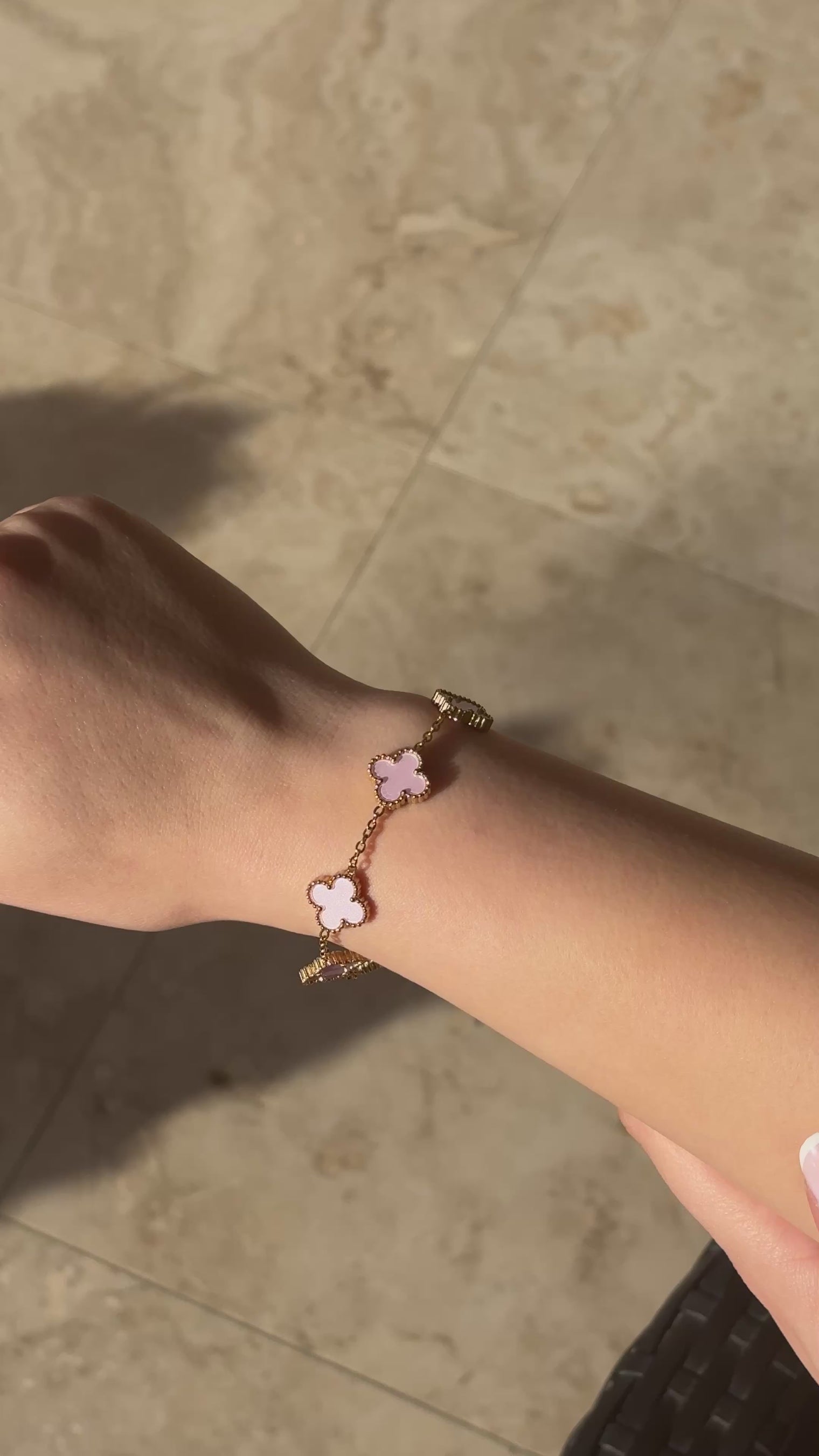 Baby Pink Clover Bracelet