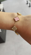 Lucky Girl Clover Bracelet - Pink