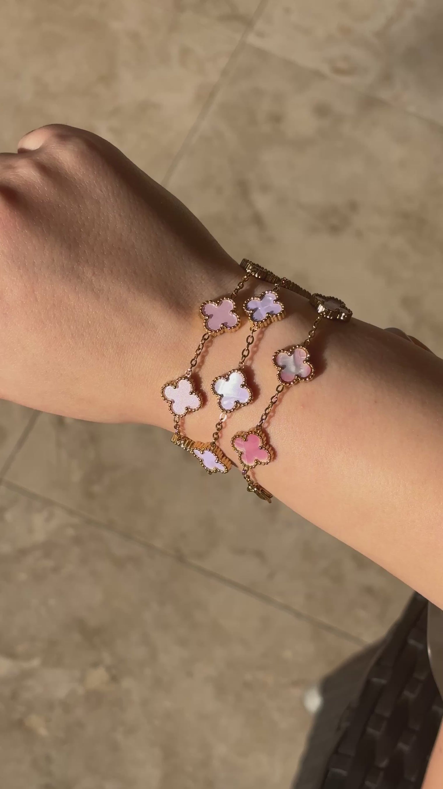 Baby Pink Clover Bracelet
